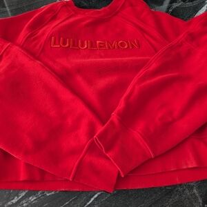 Womens Lululemon Cropped Red Sweatshirt